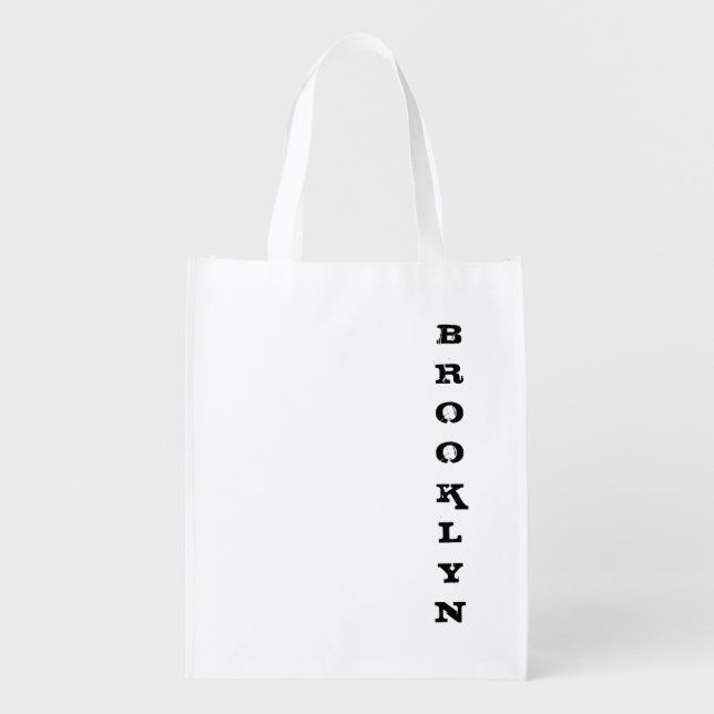 Brooklyn Nyc New York City Classic White Trendy Grocery Bag (Front)
