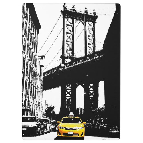 Brooklyn Nyc New York City Pop Art Yellow Taxi Clipboard