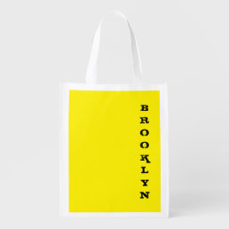 Brooklyn Nyc New York City Yellow White Template Grocery Bag