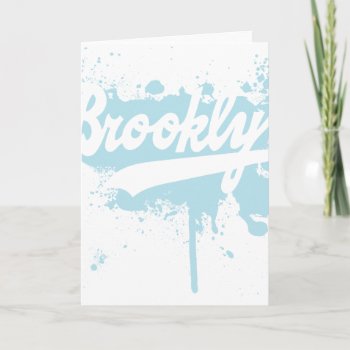 Brooklyn Painted Blue Greeting Card by brev87 at Zazzle