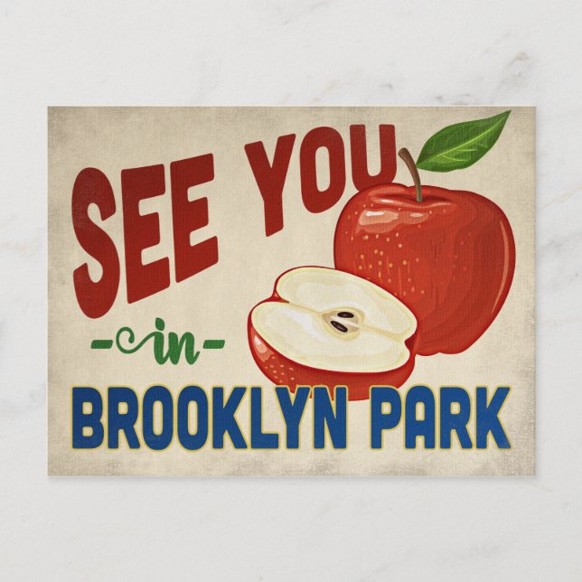 Brooklyn Park Minnesota Apple - Vintage Travel Postcard (Front)