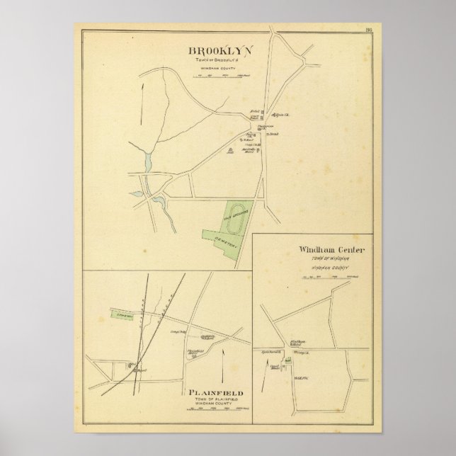 Brooklyn, Plainfield, Windham Center Poster (Front)