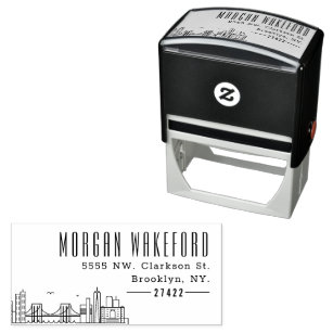 Brooklyn Resident   Modern Deco Skyline  Self-inking Stamp