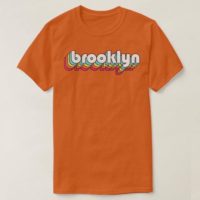 Brooklyn Retro Typography Design T-Shirt (Design Front)