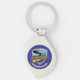 Brooklyn Shield and Swoosh Design Keychain