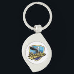 Brooklyn Shield and Swoosh Design Keychain<br><div class="desc">Elegant Brooklyn Shield and Swoosh Design,  one of the oldest borough of New York created by Edward Eksi</div>