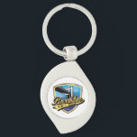 Brooklyn Shield and Swoosh Design Keychain<br><div class="desc">Elegant Brooklyn Shield and Swoosh Design,  one of the oldest borough of New York created by Edward Eksi</div>