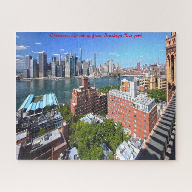 Brooklyn Skyline.Christmas Greetings Jigsaw Puzzle (Horizontal)