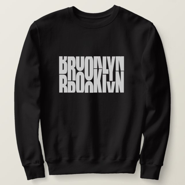 Brooklyn Style Men's Black Sweatshirt (Design Front)