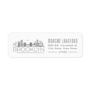 Brooklyn Stylized Skyline Label