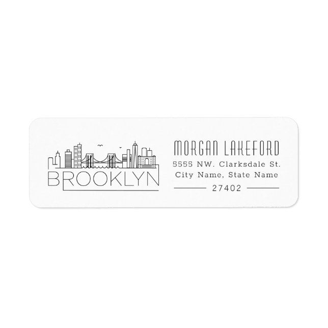 Brooklyn Stylized Skyline | Label (Front)
