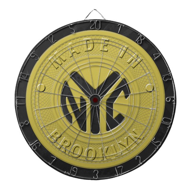 Brooklyn Subway Token Dartboard With Darts (Front)