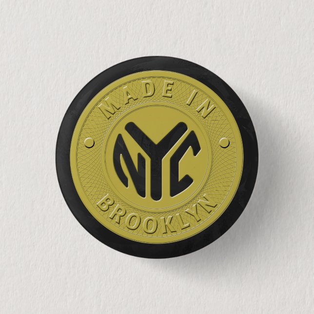 Brooklyn Subway Token Pinback Button (Front)