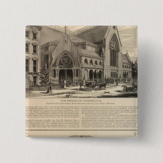 Brooklyn Tabernacle Great Organ Built Pinback Button (Front)