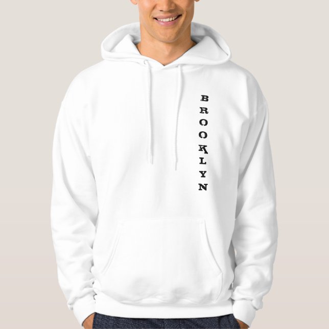 Brooklyn Template New York City Nyc Classic White Hoodie (Front)