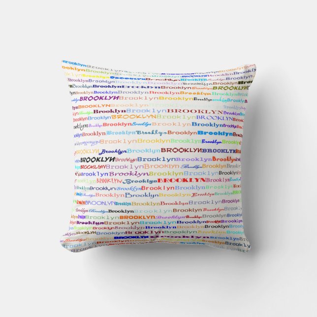Brooklyn Text Design II Throw Pillow (Front)