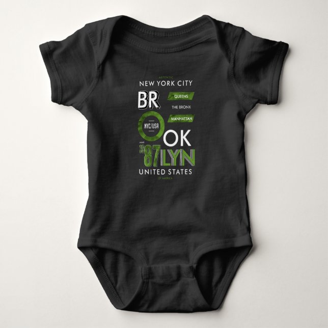 Brooklyn, united states baby bodysuit (Front)