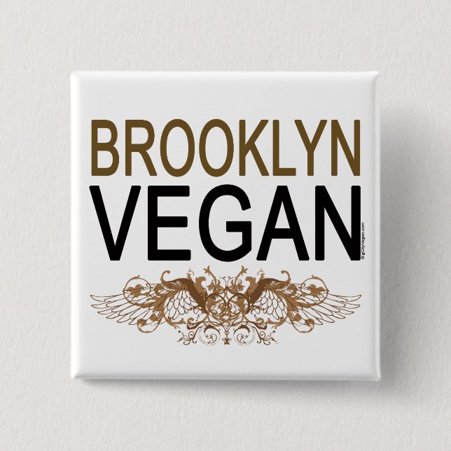 Brooklyn Vegan Pinback Button (Front)