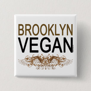 Brooklyn Vegan Pinback Button
