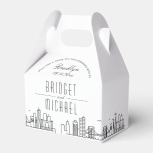 Brooklyn Wedding City Skyline Favor Boxes