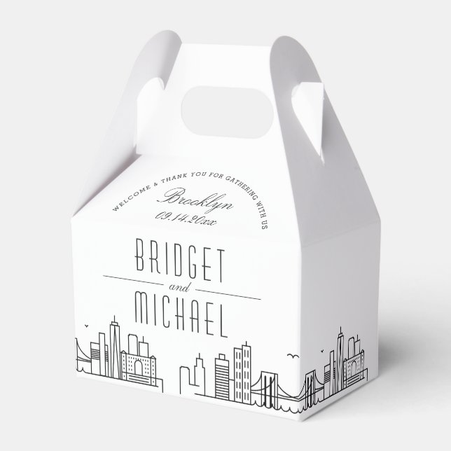 Brooklyn Wedding | City Skyline  Favor Boxes (Front Side)