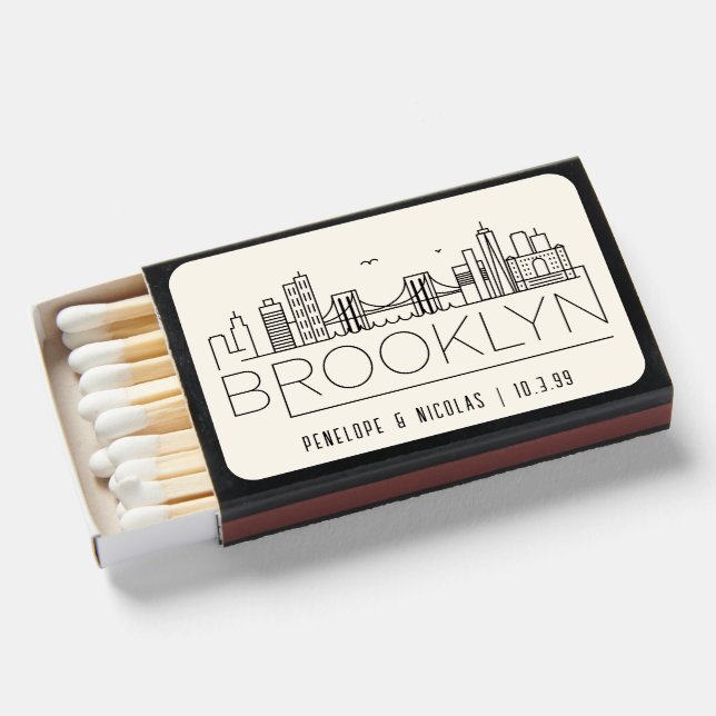 Brooklyn Wedding Favor Custom Matchboxes (Front Open)
