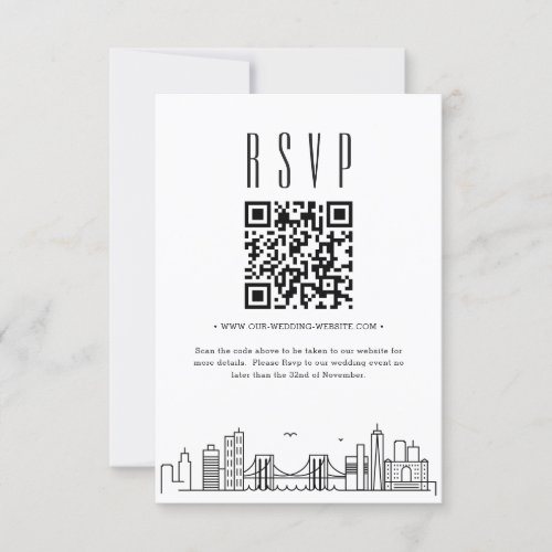 Brooklyn Wedding QR code RSVP Invitation