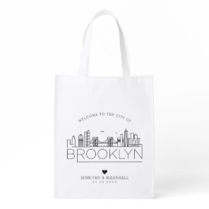 Brooklyn Wedding | Stylized Skyline Grocery Bag
