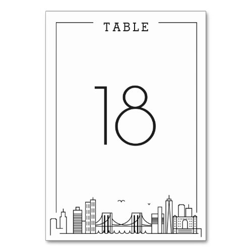 Brooklyn Wedding  Table Number