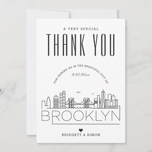 Brooklyn Wedding | Thank You + Photo Card (Front)