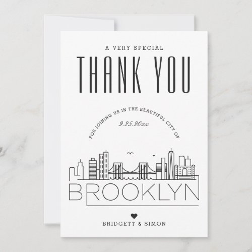 Brooklyn Wedding  Thank You  Photo Card