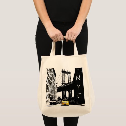 Brooklyn Yellow Taxi Nyc New York City Grocery Tote Bag