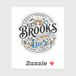 Brooks Alberta Canada Municipal Emblem Illustratio Sticker