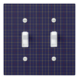 Brooks Blue Gold Red Tattersall Switch Plate