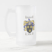 BROOKS FAMILY CREST -  BROOKS COAT OF ARMS FROSTED GLASS BEER MUG (Left)