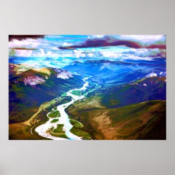 Brooks Mountain Range  Arctic Alaska Poster by niceartpaintings at Zazzle