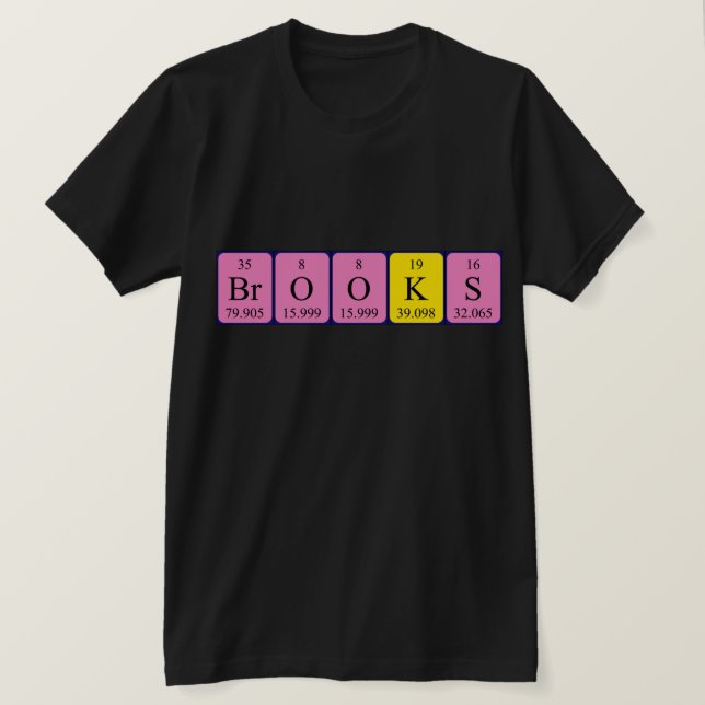 Brooks periodic table name shirt (Design Front)