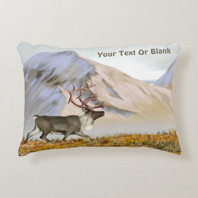 Brooks Range Caribou Decorative Pillow (Front)