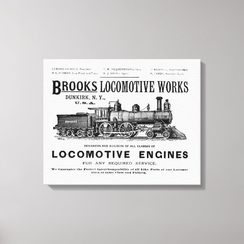 Brooks Steam Locomotive Works 1890 Canvas Print