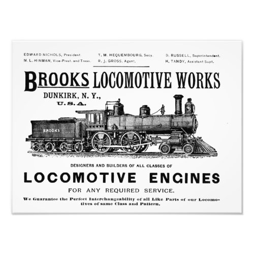 Brooks Steam Locomotive Works 1890 Kodak Photo Print