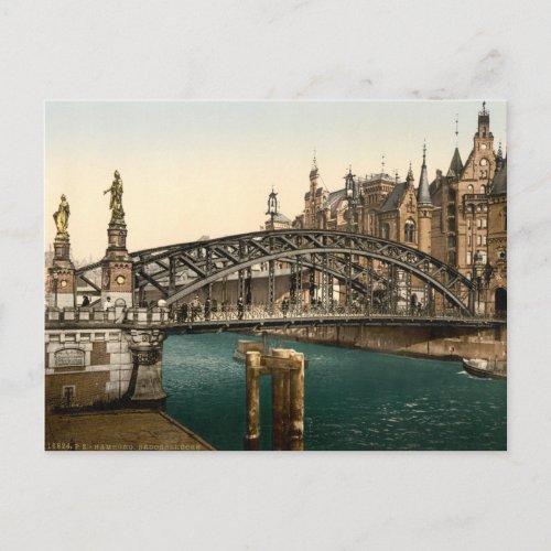 Brooksbrucke Bridge Hamburg Germany Postcard