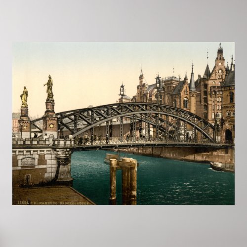 Brooksbrucke Bridge Hamburg Germany Poster