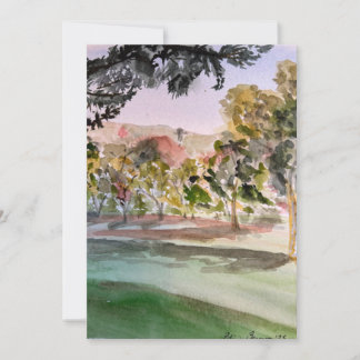 Brookside Golf Course No. 9 Watercolor Holiday Card