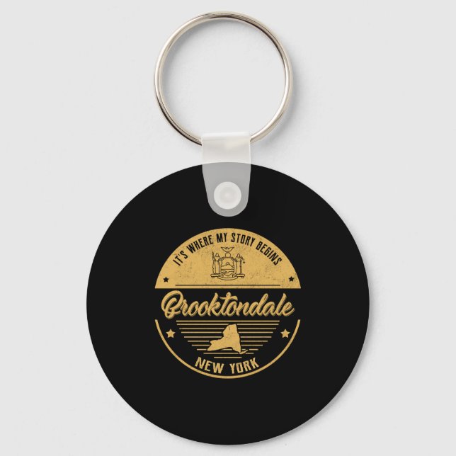 Brooktondale New York Its Where My Story Begins _1 Keychain (Front)