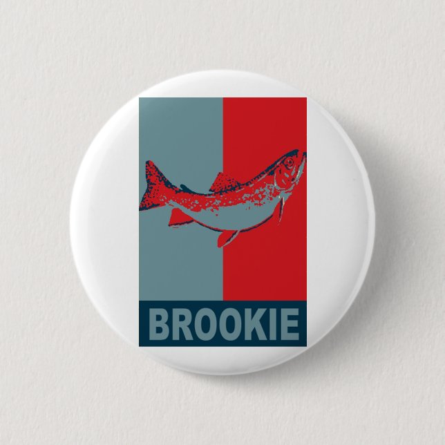 BrookTrout Iconized freshwater fish species Button (Front)