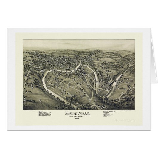 Brookville, PA Panoramic Map - 1895 Cards (Front Horizontal)