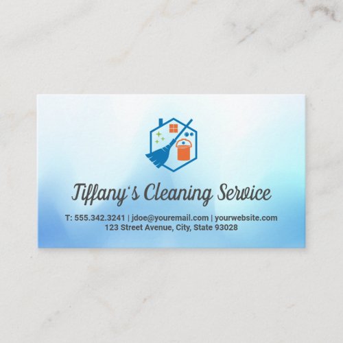 Broom and Bucket  Maid Cleaner Business Card