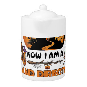 Broom Broke Band Director Halloween Haunted House Teapot