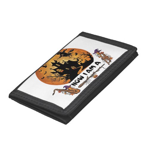 Broom Broke Band Director Halloween Haunted House  Trifold Wallet