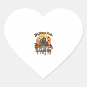 Broom Broke Banker Halloween Haunted House Witch P Heart Sticker